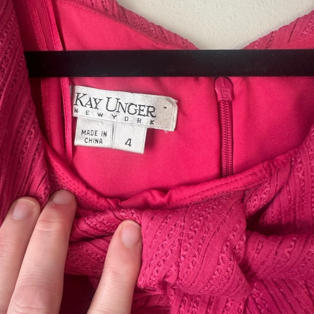 Kay Unger Vibrant Pink Mini Dress - Picture 4 of 6